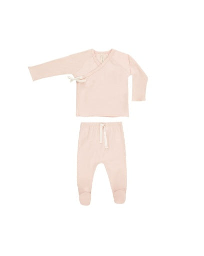 WRAP TOP + FOOTED PANT SET PETAL
