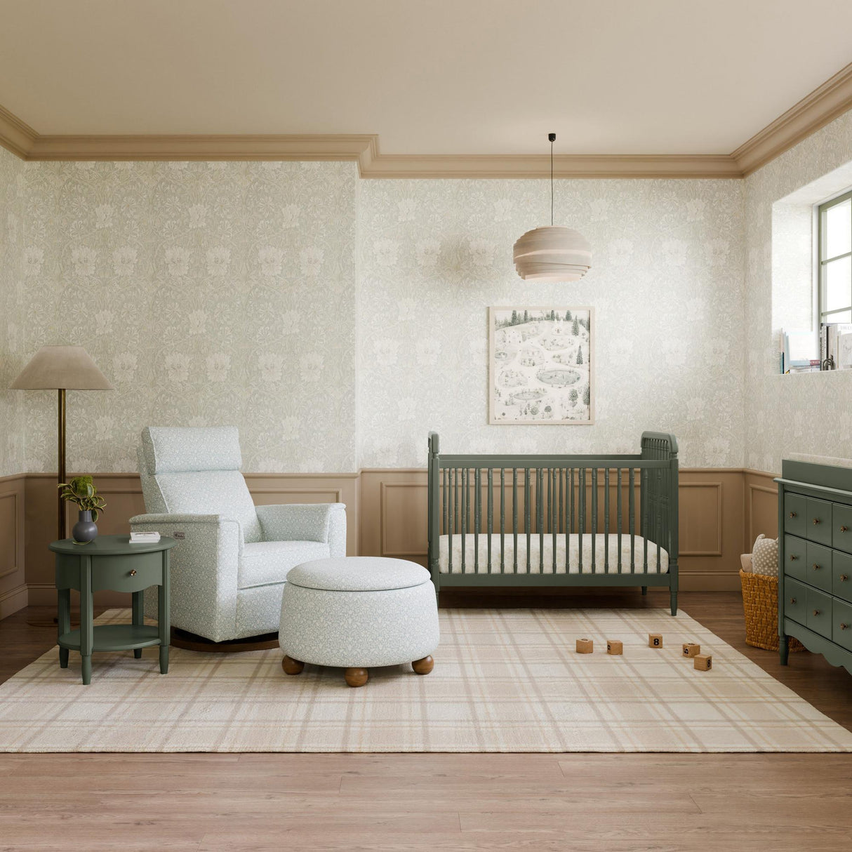 Namesake Liberty 3-in-1 Convertible Spindle Crib with Toddler Bed Conversion Kit