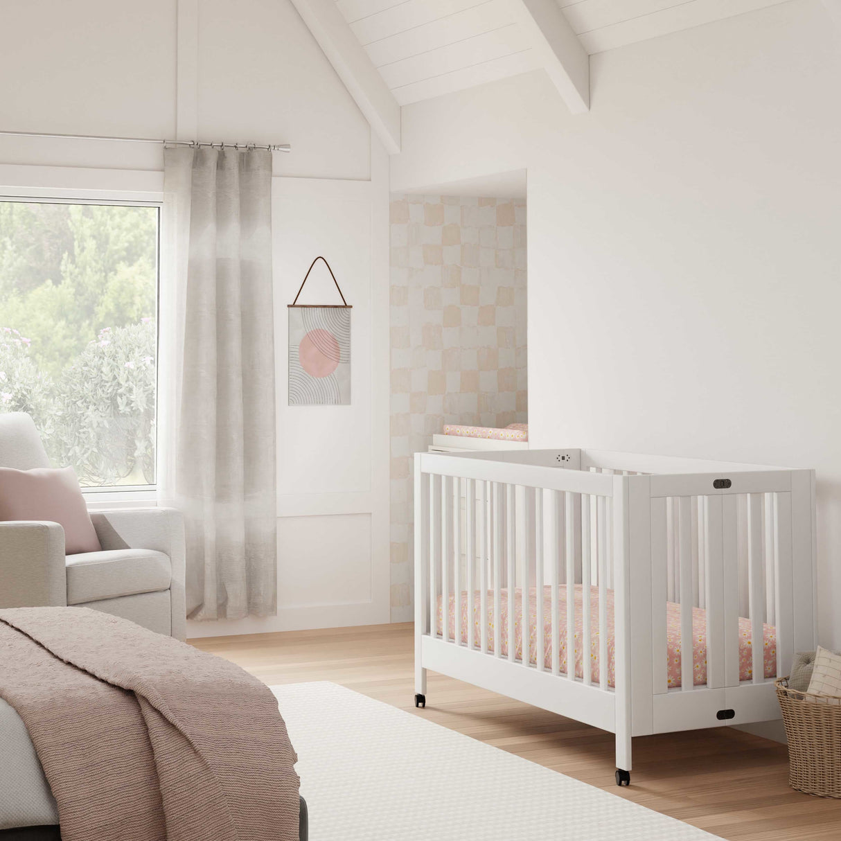 Babyletto Maki Portable Folding Crib with Toddler Bed Conversion Kit